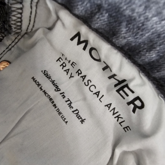 MOTHER The Rascal Ankle Fray High Rise Straight Leg Flare Gray Jeans 26 Preowned - Picture 9 of 11